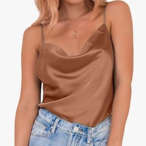 Coke neck silk tank